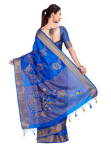 Mimosa Womens Art Silk Saree Kanjivaram Royal Blue Color