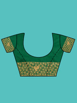 Mimosa Women's Woven Design Kanjivaram Style Art Silk Saree With Blouse Piece : SA00001329GRNFREE
