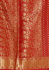 Mimosa Womens Tussar Silk Saree Kanjivaram style Halfwhite Color