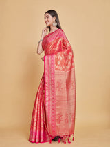 Mimosa Women's Woven Design Kanjivaram Style Art Silk Saree With Blouse Piece : SA0000374RNFREE