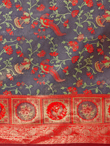 Mimosa Women's Woven Design Patola Style Art Silk Saree With Blouse Piece : SA00001389NVFREE