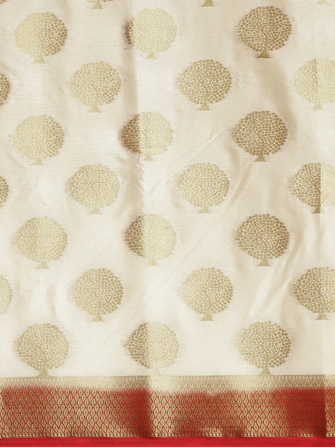 Mimosa Womens Crepe Saree Mysore Silk Halfwhite Color