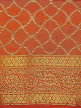 Mimosa Womens Art Silk Saree Kanjivaram Rust Color