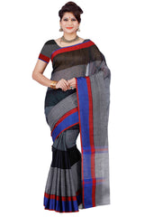 Mimosa Womens Cotton Saree Banarasi style Grey Color