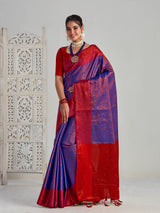 Mimosa Women's Woven Design Kanjivaram Art Silk Saree With Blouse Piece : SA00001134RB