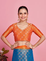 Mimosa Women's Woven Design Kanjivaram Style Art Silk Saree With Blouse Piece : SA0000410ANFREE