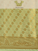 Mimosa Womens Crepe Saree Mysore Silk Pista Color