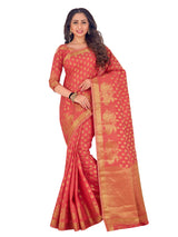 Mimosa Womens Art Silk Saree Kanjivaram Strawberry Color