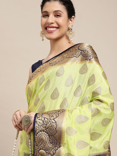 Mimosa Womens Art Silk Saree Kanjivaram Pista Color