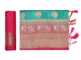Mimosa Womens Art Silk Saree Kanjivaram Rama Color