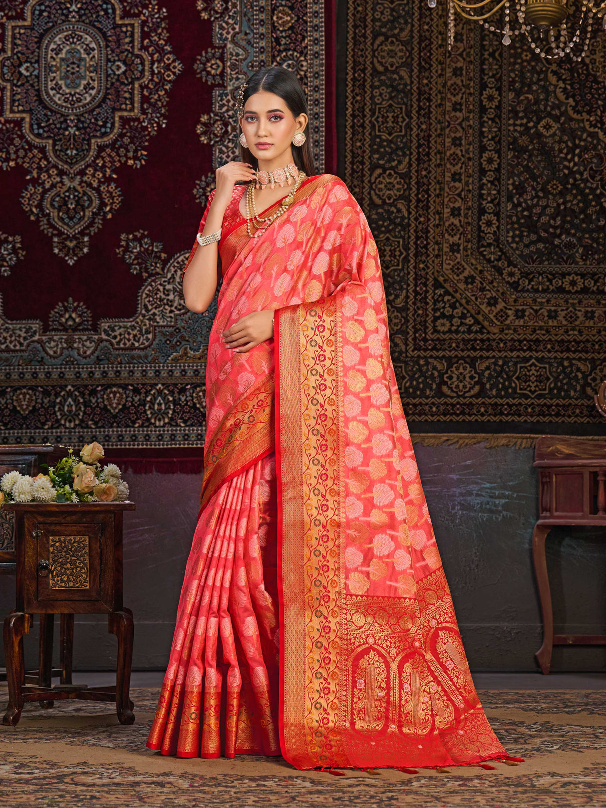 Mimosa Women's Woven Design Banarasi Art Silk Saree With Blouse Piece : SA0000945ST