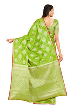 Mimosa Womens Art Silk Saree Kanjivaram Olive Color