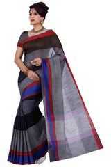 Mimosa Womens Cotton Saree Banarasi style Grey Color