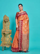 Mimosa Women's Woven Design Kanjivaram Style Art Silk Saree With Blouse Piece : SA0000393PCFREE
