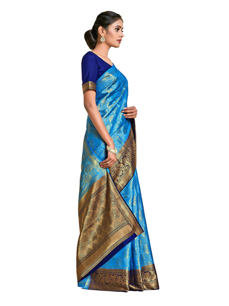 Mimosa Womens Art Silk Saree Kanjivaram Ananda Color