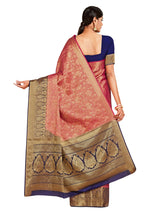 Mimosa Womens Art Silk Saree Kanjivaram Strawberry Color