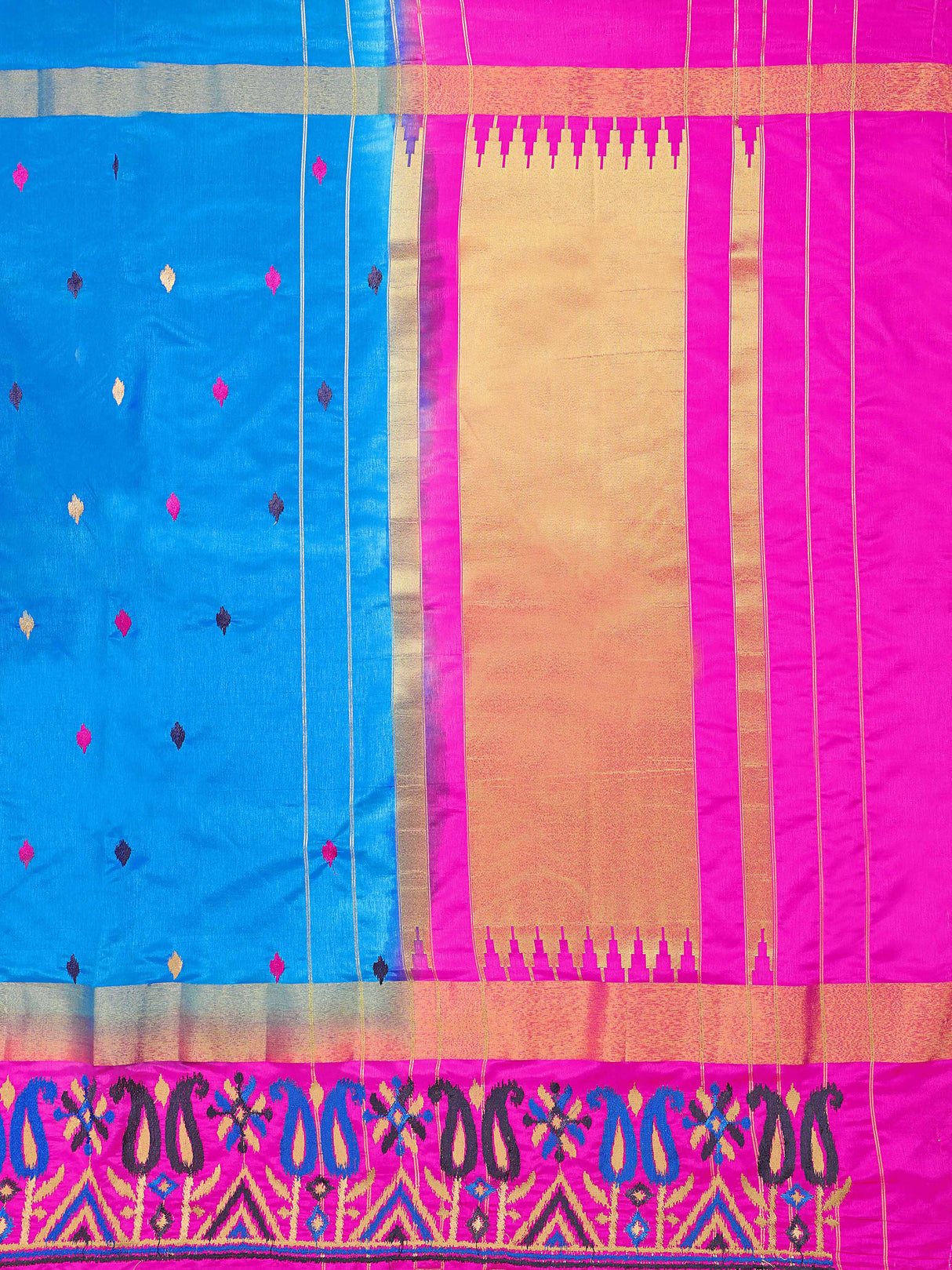 Mimosa Womens Art Silk Saree Kanjivaram style Ananda Color