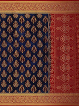 Mimosa Womens Art Silk Saree Patola Navy Blue Color