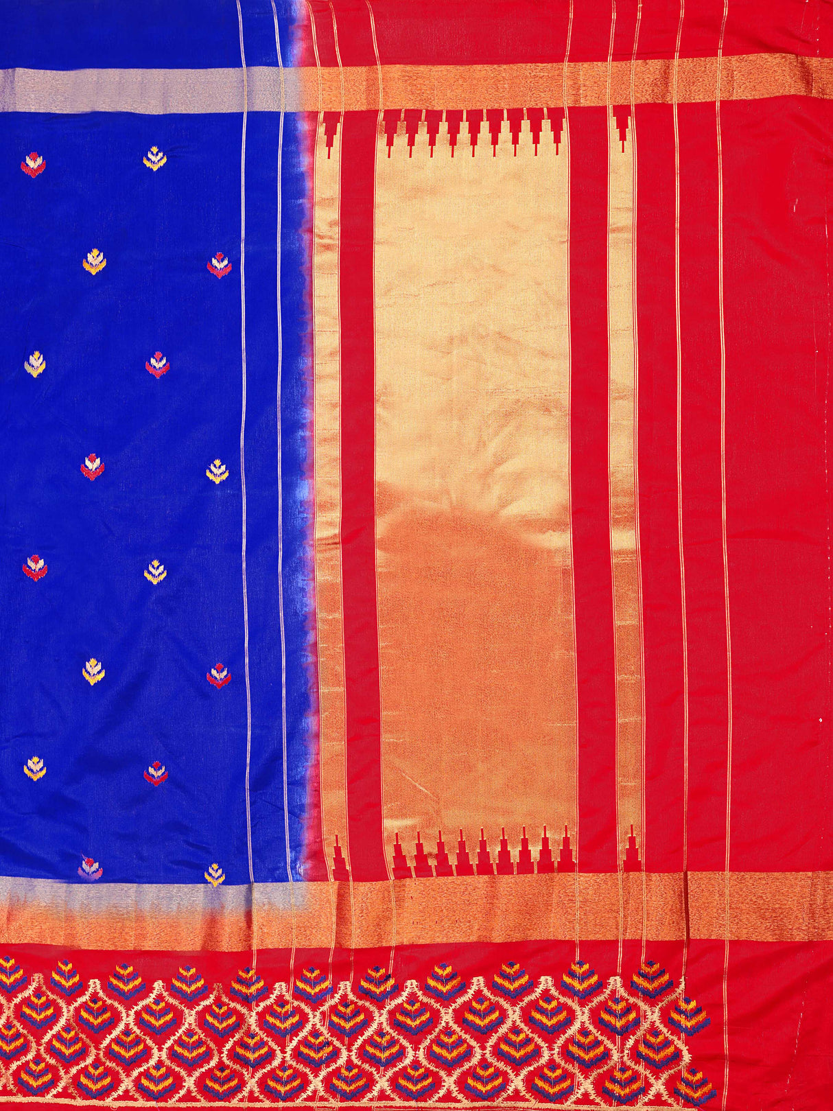 Mimosa Womens Art Silk Saree Kanjivaram Royal Blue Color