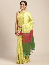 Mimosa Womens Art Silk Saree Kanjivaram Pista Color
