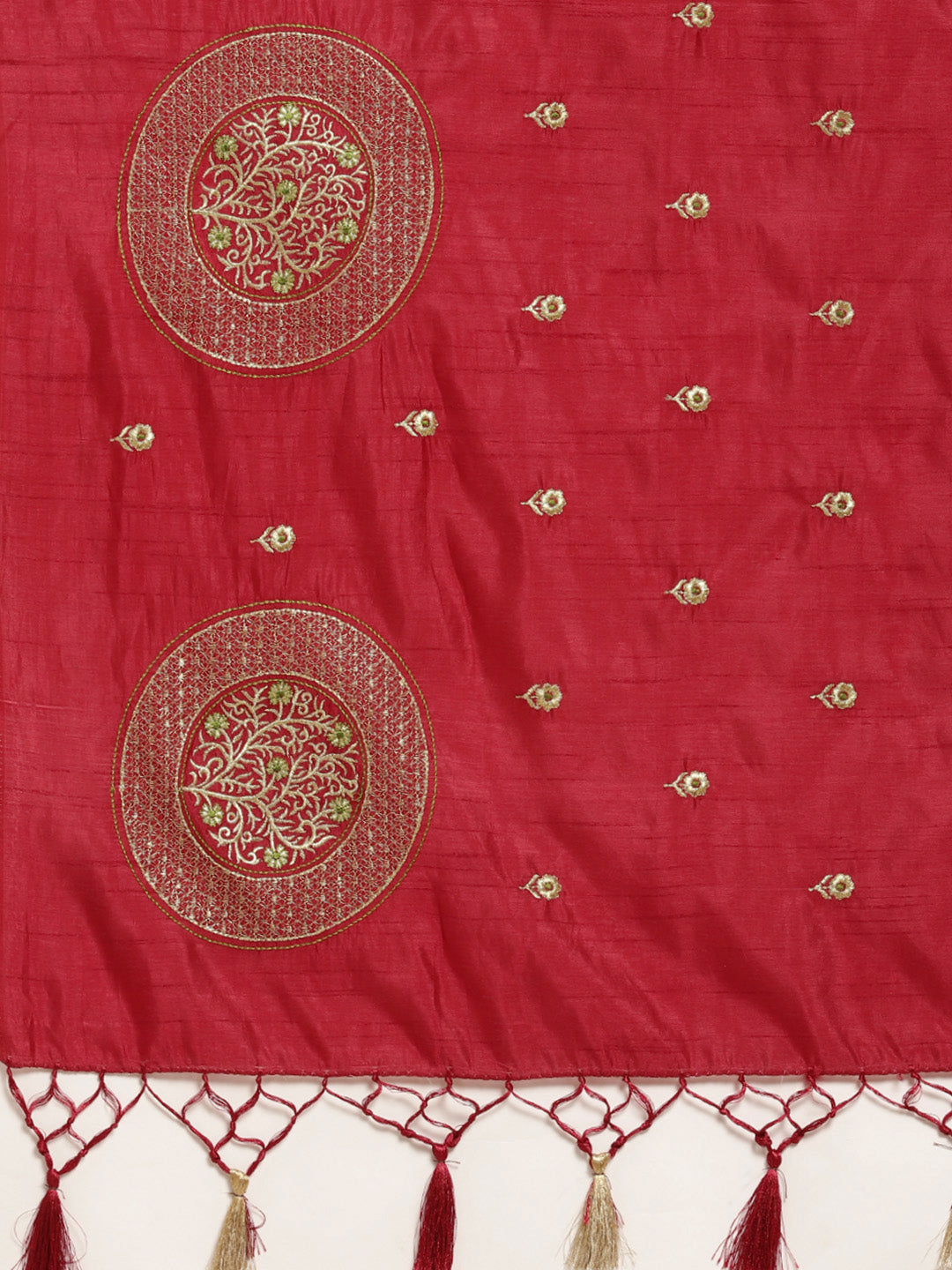 Mimosa Womens Art Silk Saree Banarasi Maroon Color