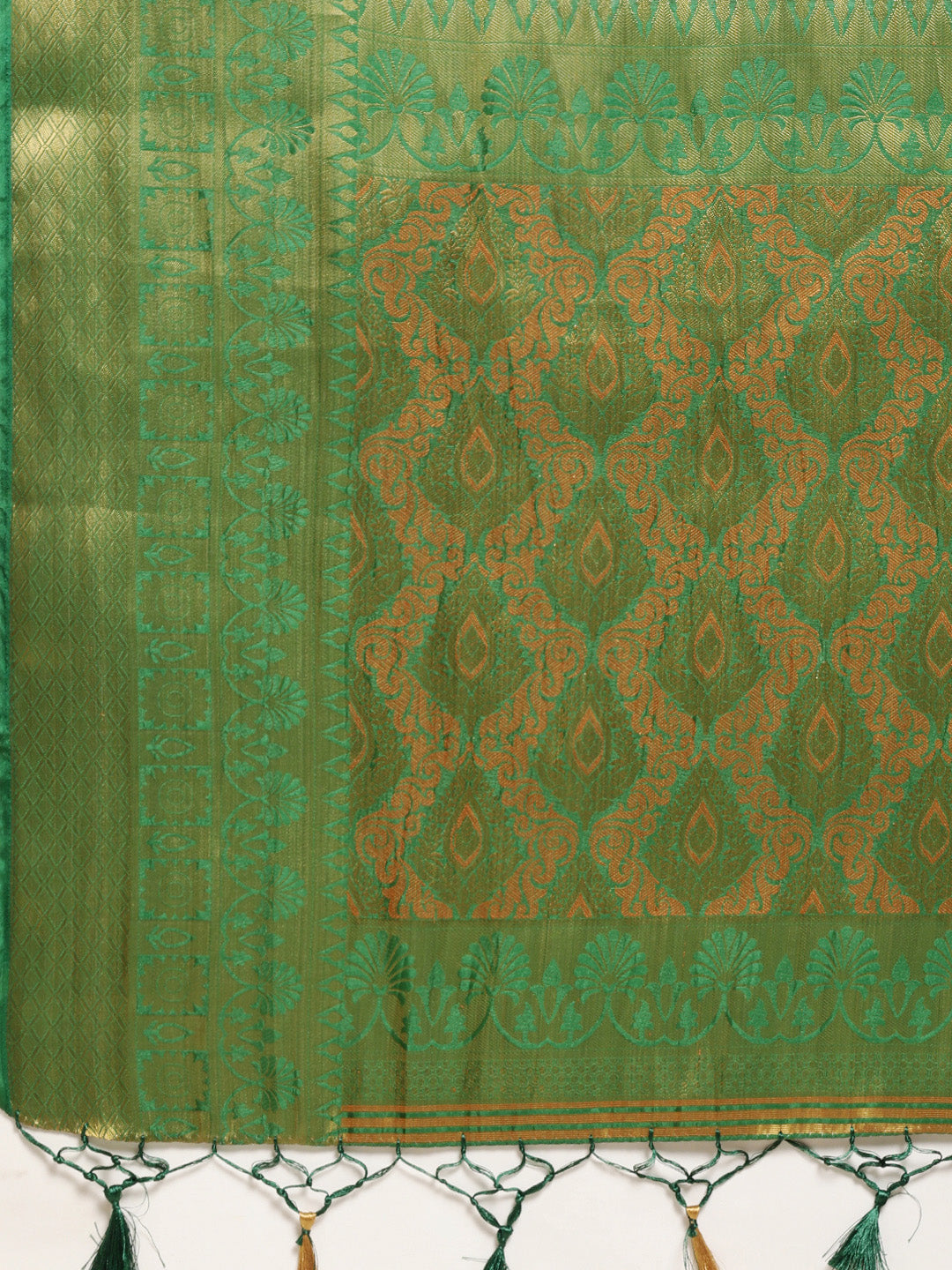 Mimosa Womens Art Silk Saree Kanjivaram Green Color