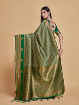 Mimosa Women's Woven Design Kanjivaram Style Art Silk Saree With Blouse Piece : SA00001252GRNFREE