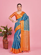 Mimosa Women's Woven Design Kanjivaram Style Art Silk Saree With Blouse Piece : SA0000410ANFREE