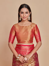 Mimosa Women's Woven Design Kanjivaram Style Art Silk Saree With Blouse Piece : SA0000374NVFREE