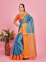 Mimosa Women's Woven Design Kanjivaram Style Art Silk Saree With Blouse Piece : SA0000410ANFREE