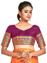 Mimosa Womens Art Silk Saree Dharmavaram Peach Color