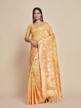 Mimosa Women's Woven Design Banarasi Style Poly Cotton Saree With Blouse Piece : SA00001079CK