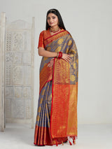 Mimosa Women's Woven Design Kanjivaram Art Silk Saree With Blouse Piece : SA00001128NV