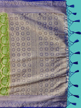 Mimosa Women's Woven Design Kanjivaram Style Art Silk Saree With Blouse Piece : SA0000385LRFREE