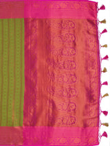 Mimosa Women's Woven Design Kanjivaram Art Silk Saree With Blouse Piece : SA0000914OL