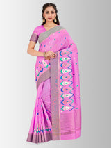 Mimosa Womens Raw Silk Saree Kanjivaram Pink Color