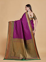 Mimosa Women's Woven Design Kanjivaram Style Art Silk Saree With Blouse Piece : SA00001388MJFREE