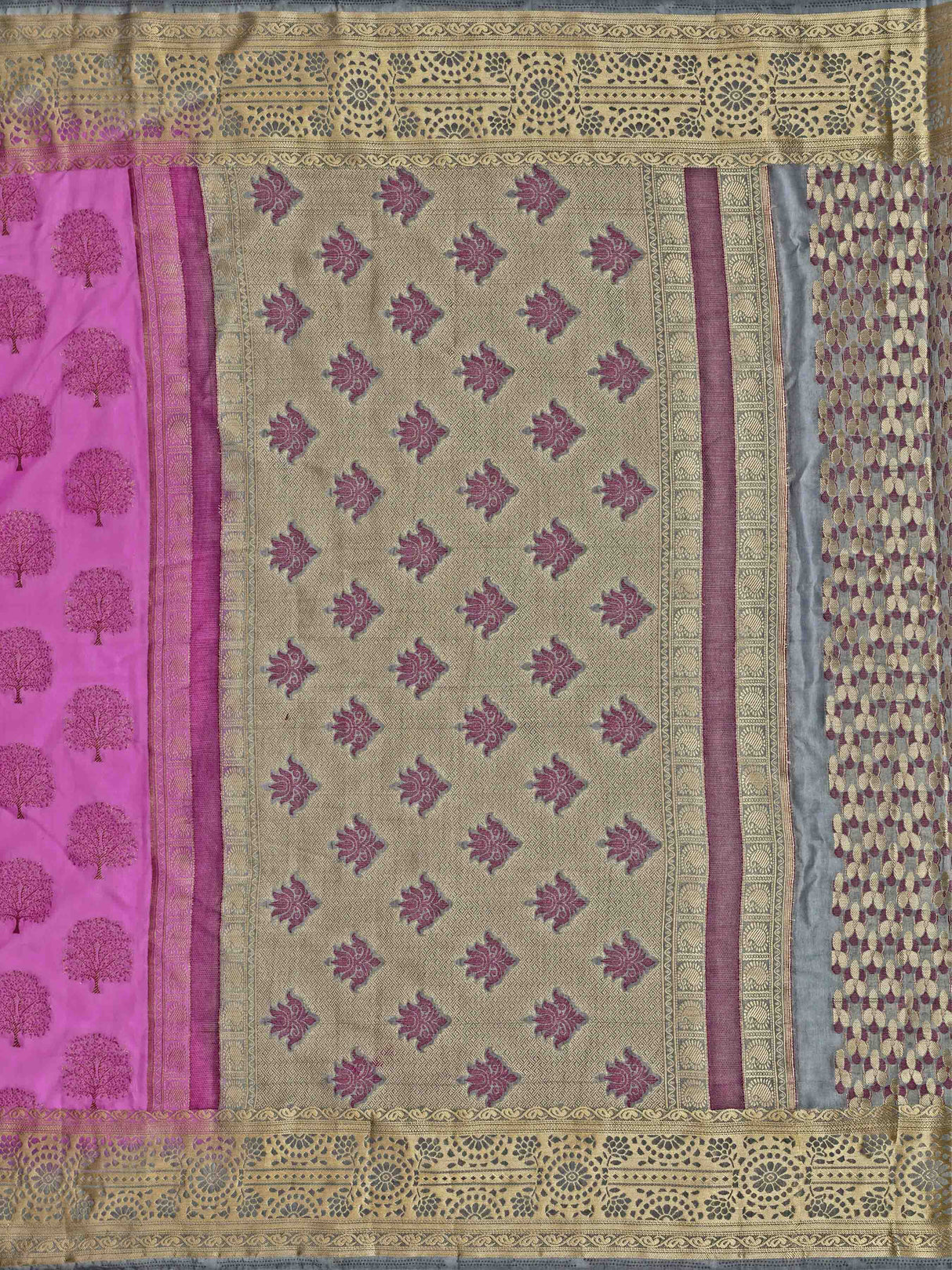 Mimosa Womens Art Silk Saree Kanjivaram Pink Color