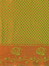 Mimosa Womens Art Silk Saree Kanjivaram Olive Color