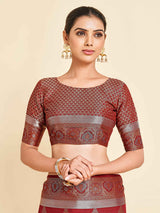 Mimosa Womens Art Silk Saree Kanjivaram Maroon Color