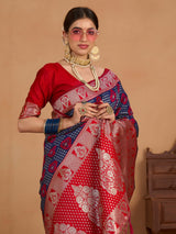 Mimosa Women's Woven Design Kanjivaram Art Silk Saree With Blouse Piece : SA0000902NV