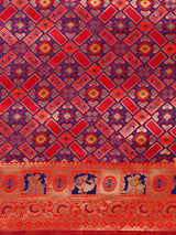 Mimosa Women's Woven Design Patola Style Art Silk Saree With Blouse Piece : SA00001344NVFREE