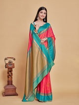 Mimosa Women's Woven Design Kanjivaram Style Art Silk Saree With Blouse Piece : SA00001387RNFREE