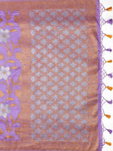 Mimosa Womens Art Silk Saree Kanjivaram Levander Color