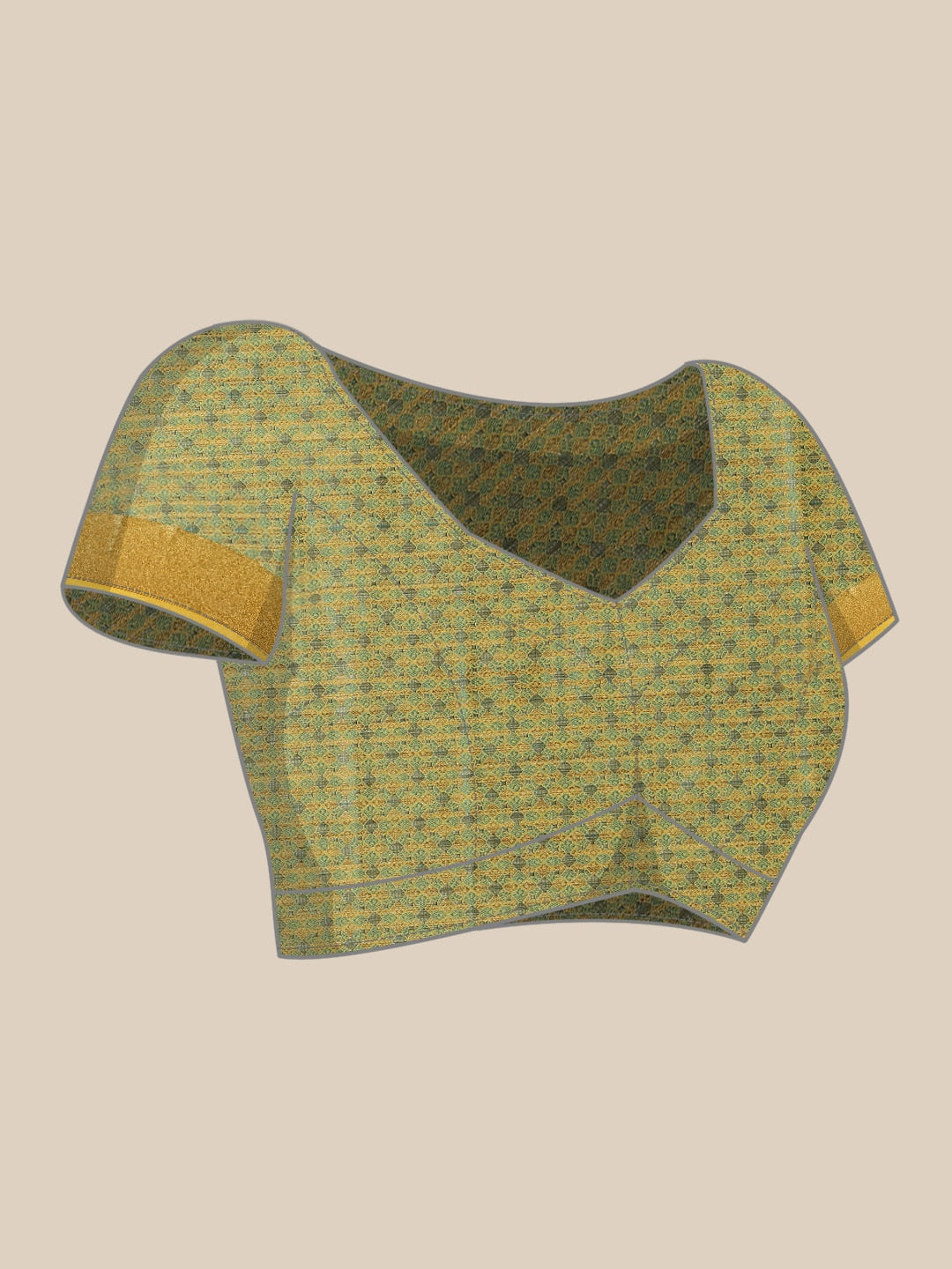 Mimosa Womens Art Silk Saree Patola Yellow Color
