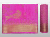 Mimosa Womens Art Silk Saree Kanjivaram Pink Color