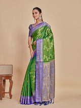 Mimosa Women's Woven Design Kanjivaram Style Art Silk Saree With Blouse Piece : SA0000394RMFREE