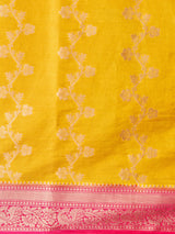 Mimosa Women's Woven Design Kanjivaram Style Art Silk Saree With Blouse Piece : SA0000394GDFREE