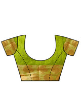 Mimosa Womens Linen Saree Kanjivaram style Pista Color