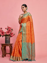 Mimosa Women's Woven Design Kanjivaram Art Silk Saree With Blouse Piece : SA00001229PCFREE